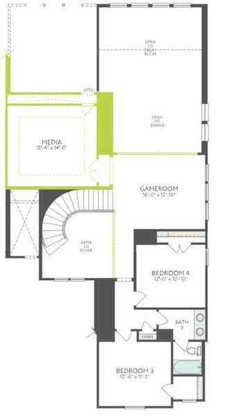 2D floor plan layout of this home in Pecan Ridge, Fulshear, TX (Image 3).