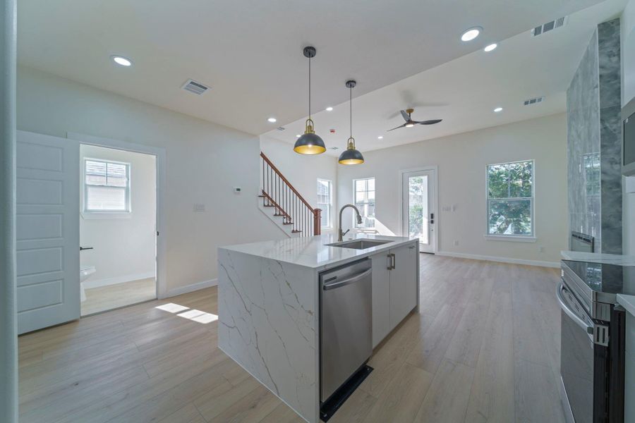 Furnished interior view inside a new home in , Galveston (Image 7). Furnished interior view inside a new home in , Galveston (Image 7).