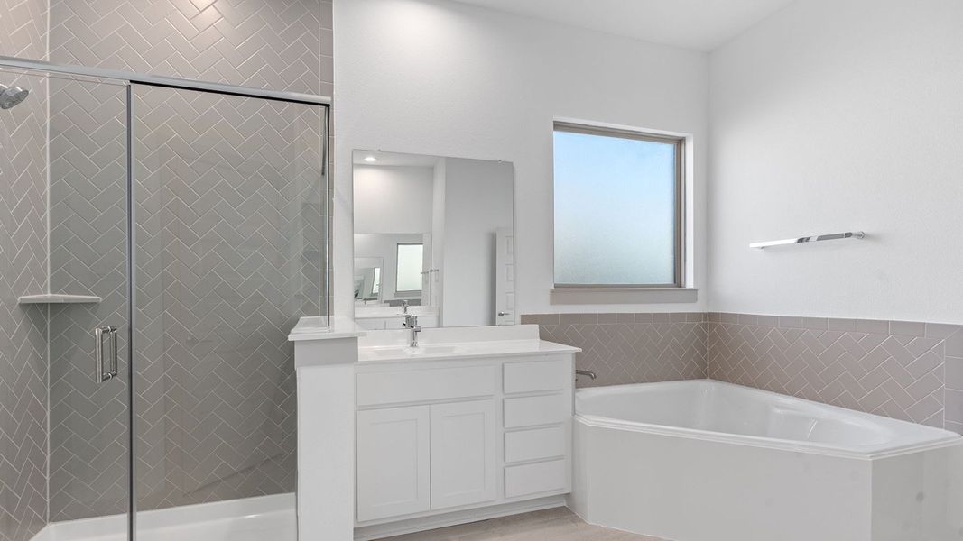 Representative furnished interior of a home built from the Plan by D.R. Horton in Davis Harbor, League City (Image 6).