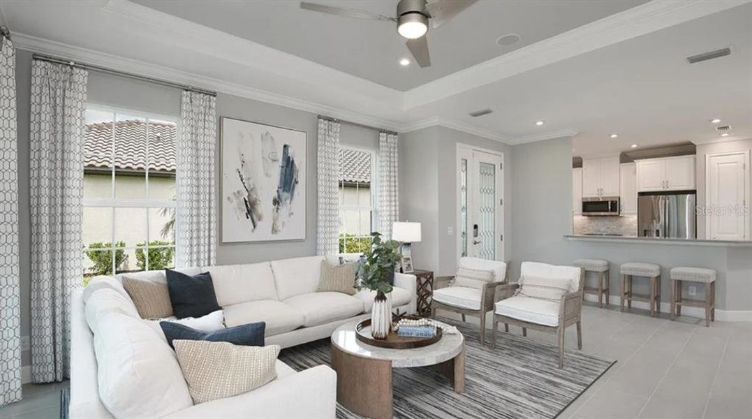 Furnished interior view inside a new home in Esplanade at Azario Lakewood Ranch, Bradenton (Image 9).