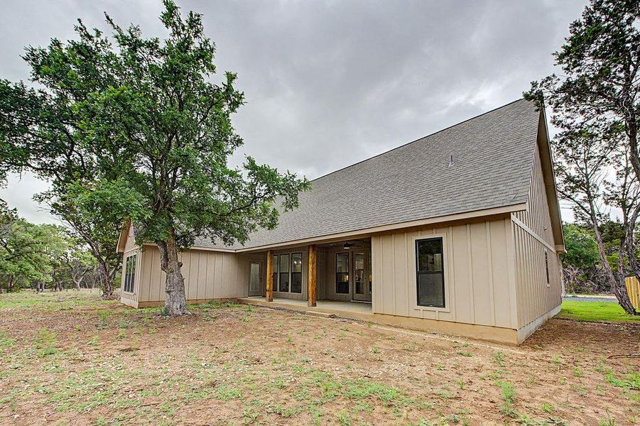 Exterior details and patio area of a home in , Wimberley (Image 3).