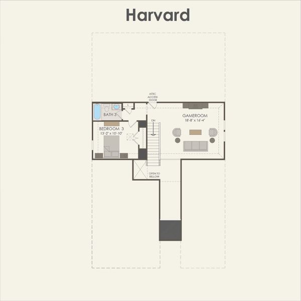 2D floor plan layout for the Harvard by Pulte Homes in Blue Creek Trails, Richmond, TX (Image 4). 2D floor plan layout for the Harvard by Pulte Homes in Blue Creek Trails, Richmond, TX (Image 4).