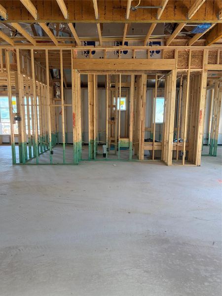 Family Room with cutout niche