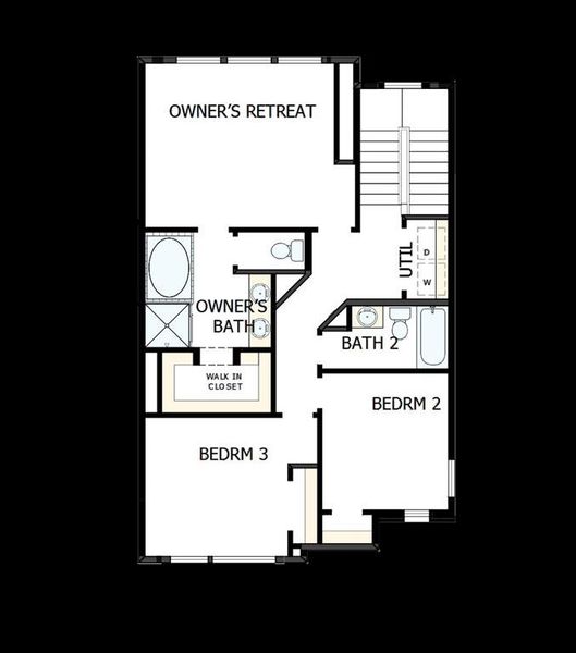 2D floor plan layout of this home in Trails at Waterside - Villas Series, Fort Worth, TX (Image 4).