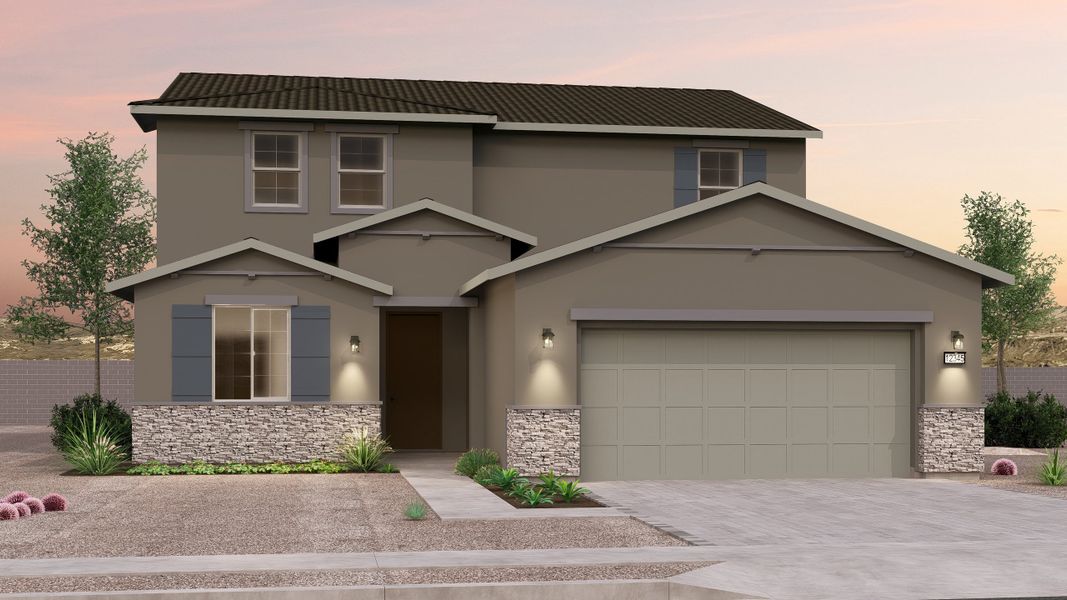 Representative exterior photo of a completed home built from the Ponderosa Phase 5a by Brookfield Residential in Alamar, Avondale, AZ (Image 17). Representative exterior photo of a completed home built from the Ponderosa Phase 5a by Brookfield Residential in Alamar, Avondale, AZ (Image 17).