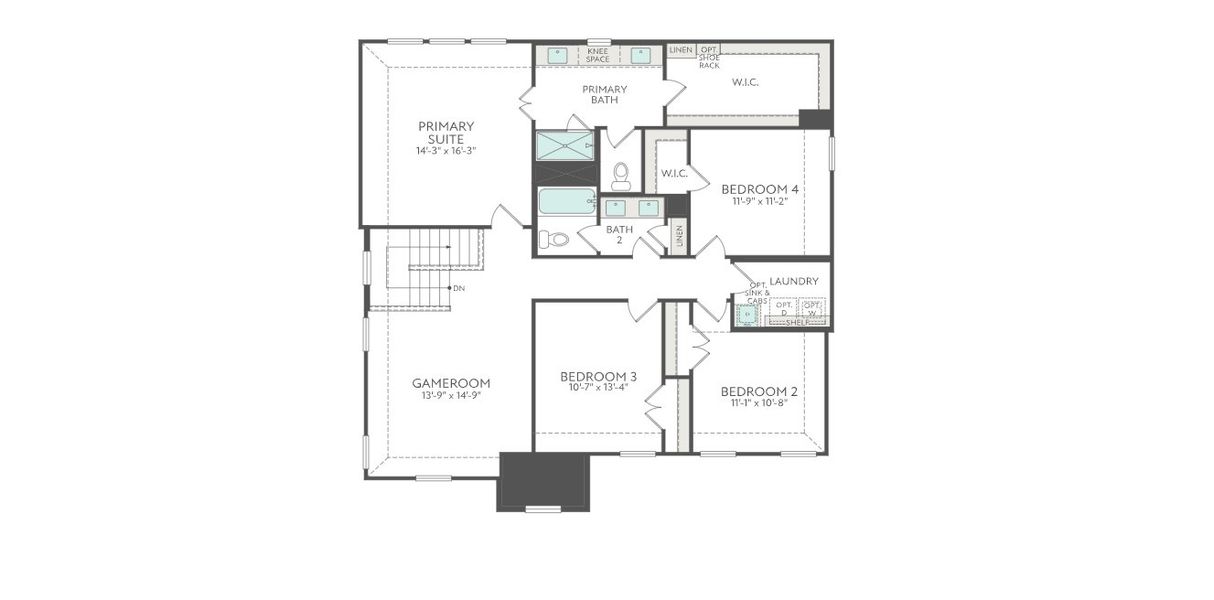 2D floor plan layout for the Ivy by Tri Pointe Homes in LaPrelle, Haslet, TX (Image 6).