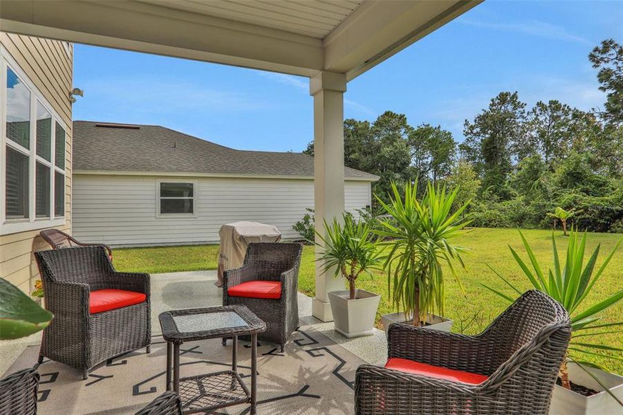 Exterior details and patio area of a home in , Palm Coast (Image 2). Exterior details and patio area of a home in , Palm Coast (Image 2).