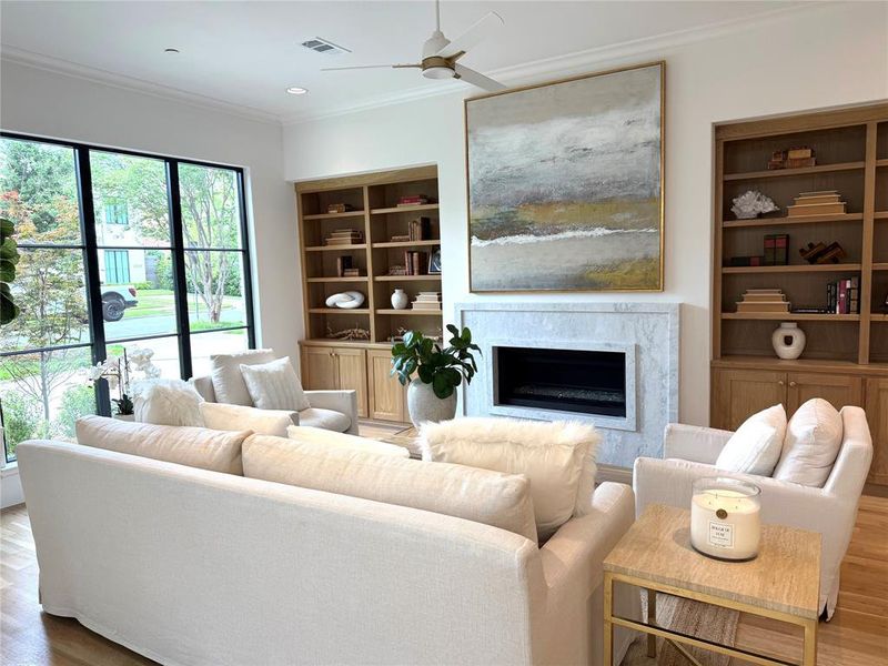 Living Area with fireplace