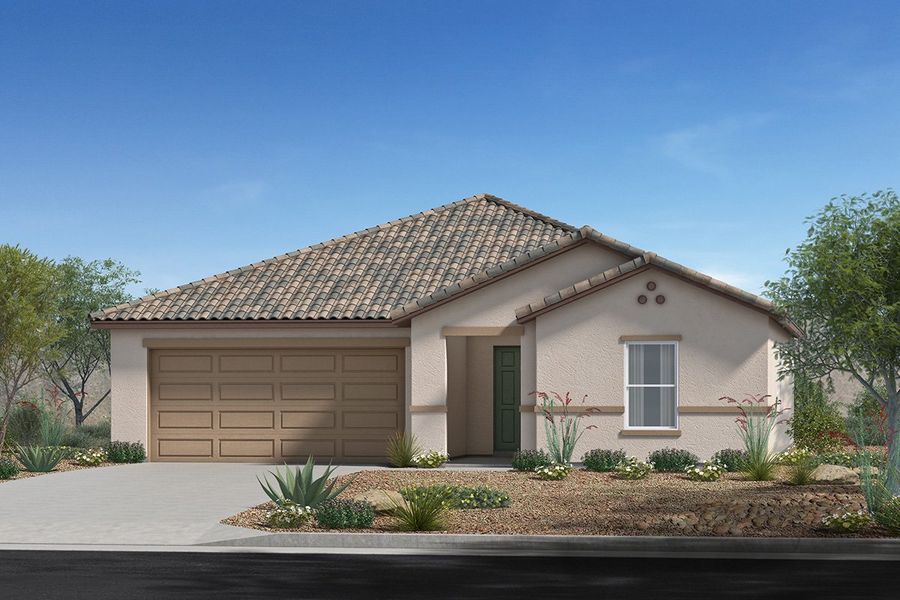 Front exterior of a home in the Entrada Del Pueblo at Rancho Sahuarita community, located in Sahuarita, AZ (Image 14). Front exterior of a home in the Entrada Del Pueblo at Rancho Sahuarita community, located in Sahuarita, AZ (Image 14).