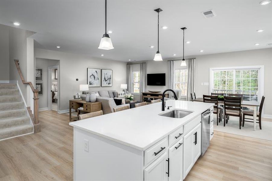 Representative furnished interior of a home built from the Greenwood by Ryan Homes in Windsor Estates, Walhalla (Image 3).