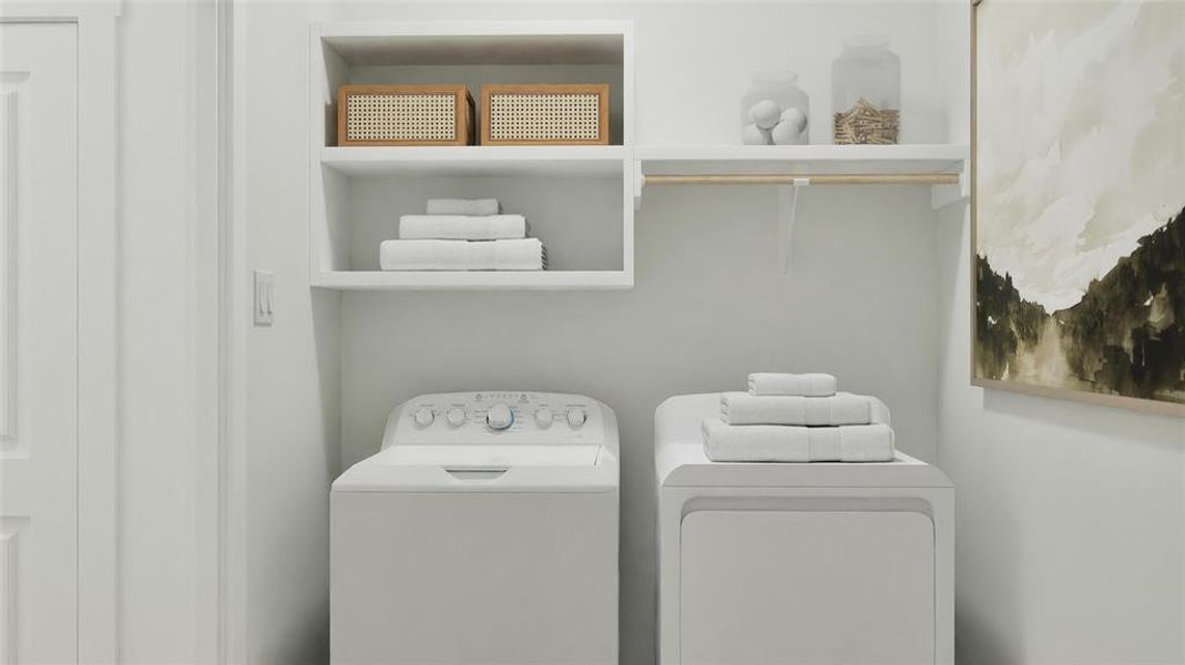 Laundry room with independent washer and dryer