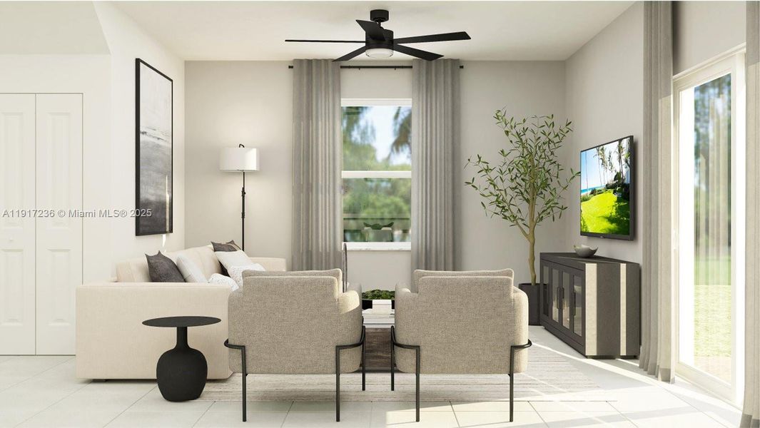 Furnished interior view inside a new home in Altamira: Granada Collection, Homestead (Image 5).