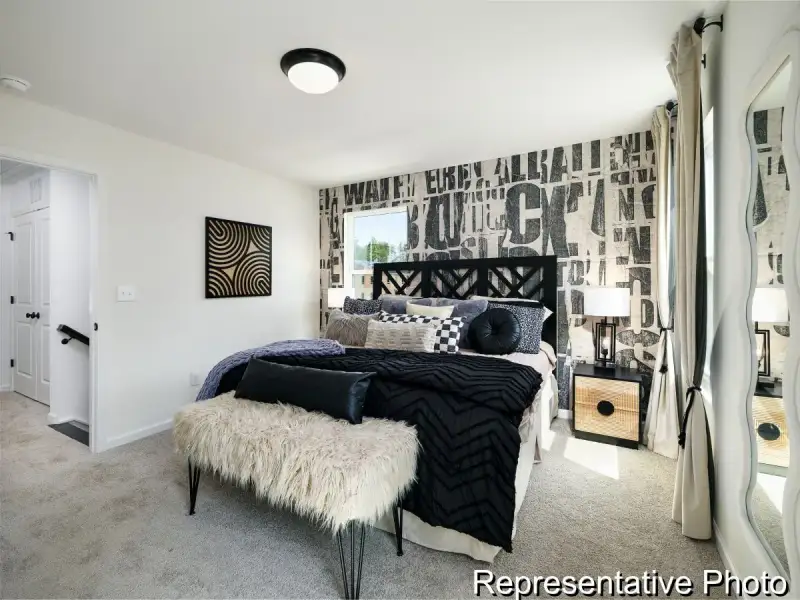 Furnished interior view inside a new home in Village at Reedy Creek Townhomes, Charlotte (Image 16).