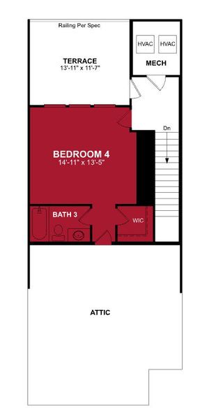 2D floor plan layout of this home in Bayside, Rowlett, TX (Image 6).