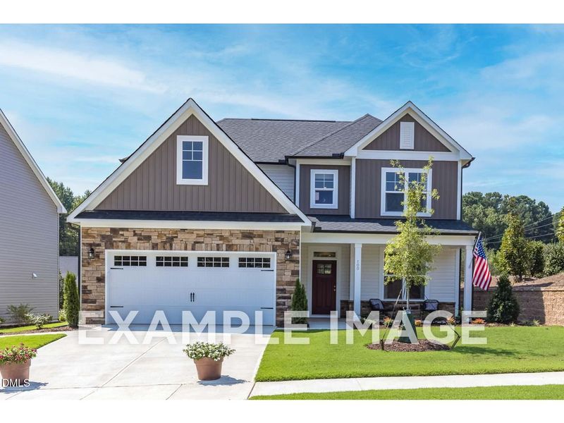Front exterior of a new home in Wellers Knoll, Lillington, NC, highlighting curb appeal (Image 1). Front exterior of a new home in Wellers Knoll, Lillington, NC, highlighting curb appeal (Image 1).