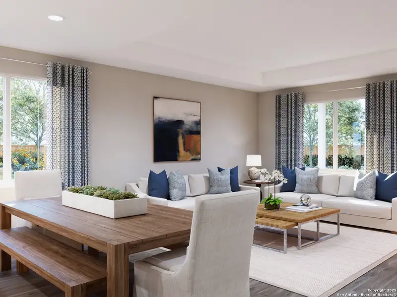 Furnished interior view inside a new home in Hunters Ranch, San Antonio (Image 9). Furnished interior view inside a new home in Hunters Ranch, San Antonio (Image 9).