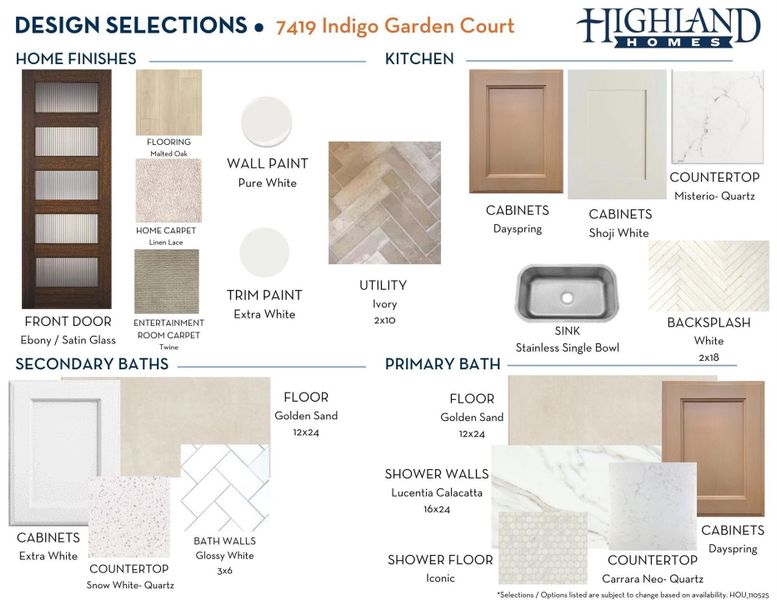 Sample of building materials used in homes in Elyson: 55ft. lots, Katy (Image 11). Sample of building materials used in homes in Elyson: 55ft. lots, Katy (Image 11).