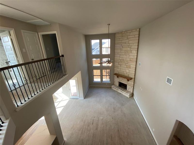 A view from above of amazing family room.