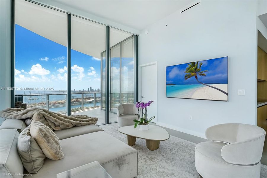Furnished interior view inside a new home in Five Park, Miami Beach (Image 13).