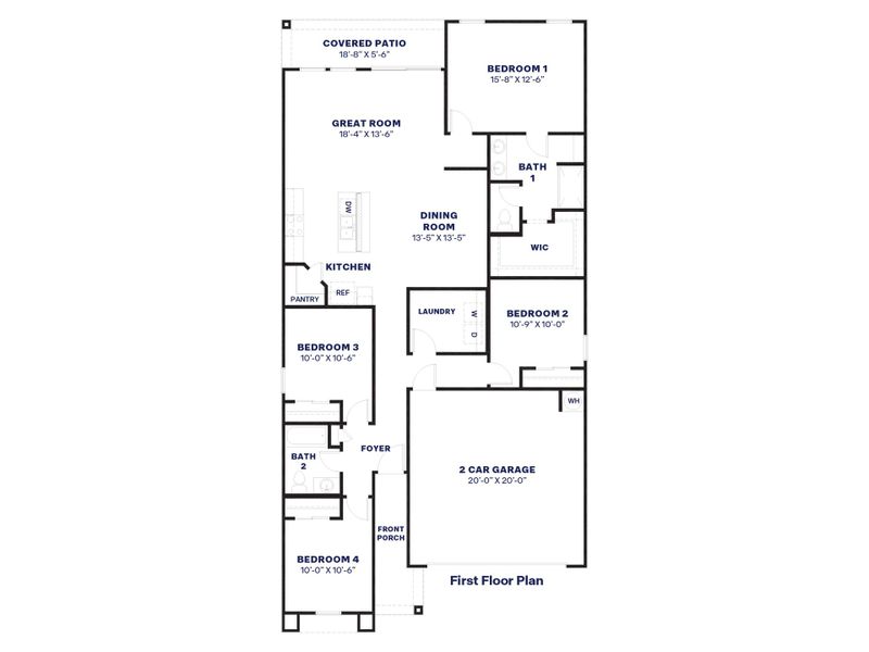 2D floor plan layout for the Easton by D.R. Horton in Upper Canyon, Phoenix, AZ (Image 5).