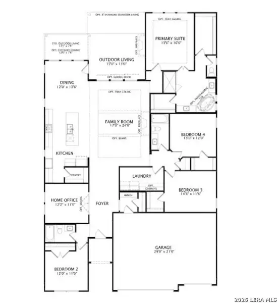 2D floor plan layout of this home in Legacy at Lake Dunlap, New Braunfels, TX (Image 3). 2D floor plan layout of this home in Legacy at Lake Dunlap, New Braunfels, TX (Image 3).