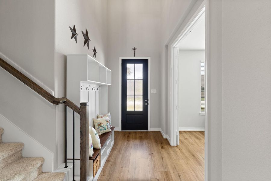 A look back at the front door and study to the right.