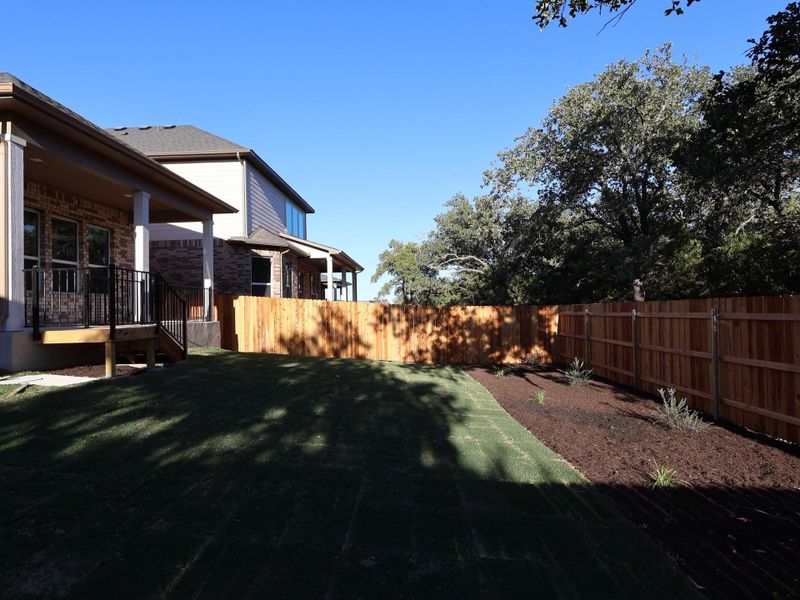 Exterior details and patio area of a home in Edgewood, Leander (Image 18).