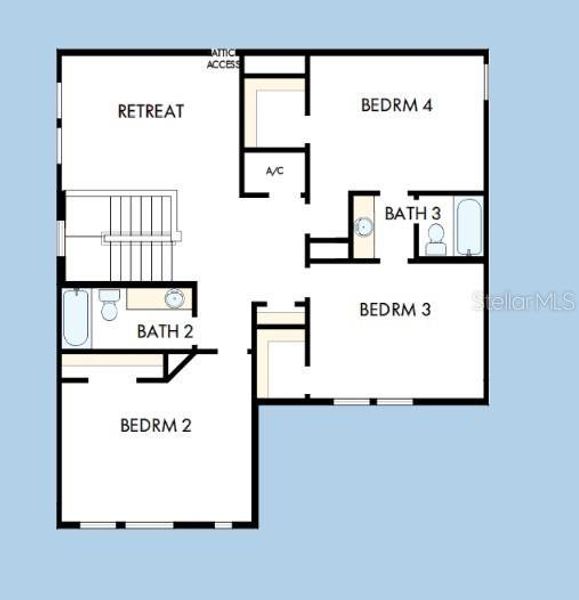 2D floor plan layout of this home in Soleta at Starkey Ranch –  Traditional Series, Odessa, FL (Image 4).