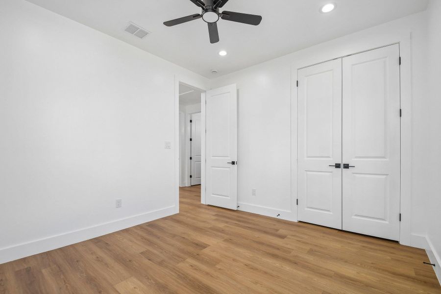 Smooth plaster walls and warm wood flooring define this versatile interior space. Smooth plaster walls and warm wood flooring define this versatile interior space.