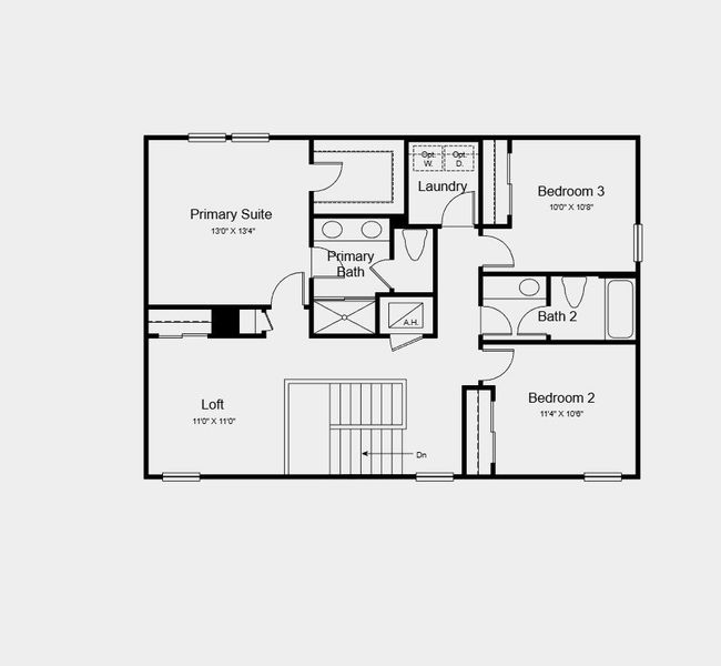 2D floor plan layout for the Cottonwood by Taylor Morrison in Waterstone, Groveland, FL (Image 4).