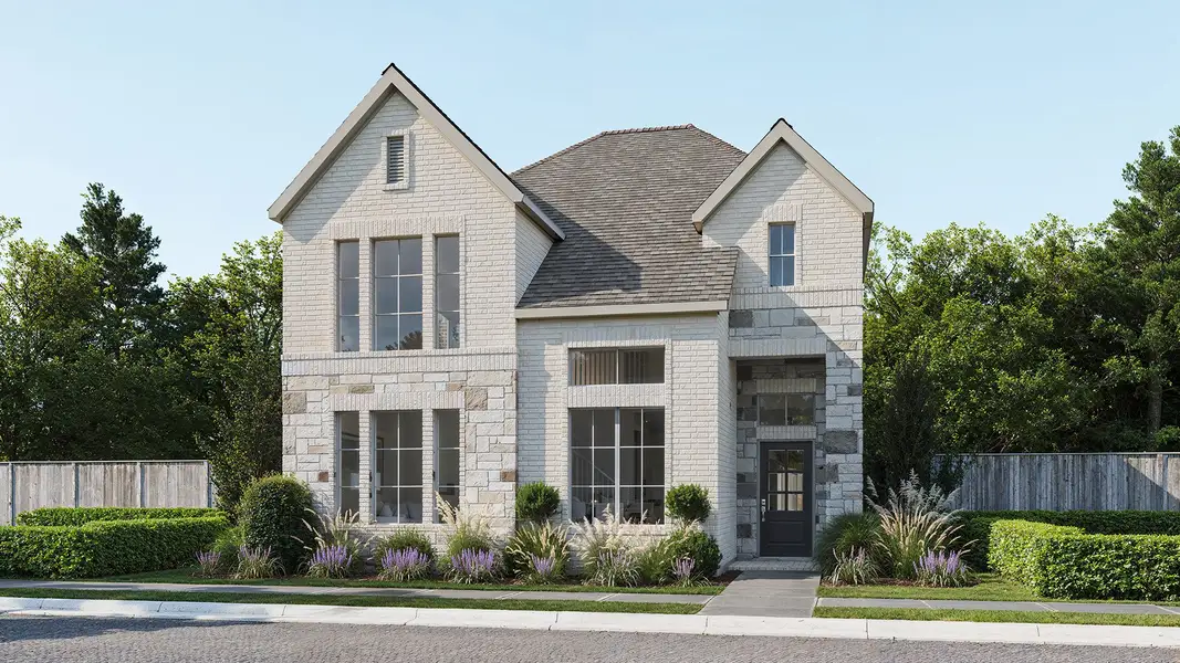 Representative exterior photo of a completed home built from the 2338W by Perry Homes in The Parks At Wilson Creek 40', Celina, TX (Image 2). Representative exterior photo of a completed home built from the 2338W by Perry Homes in The Parks At Wilson Creek 40', Celina, TX (Image 2).