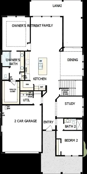 2D floor plan layout of this home in Reflections 50' Front Load, Ponte Vedra, FL (Image 4).