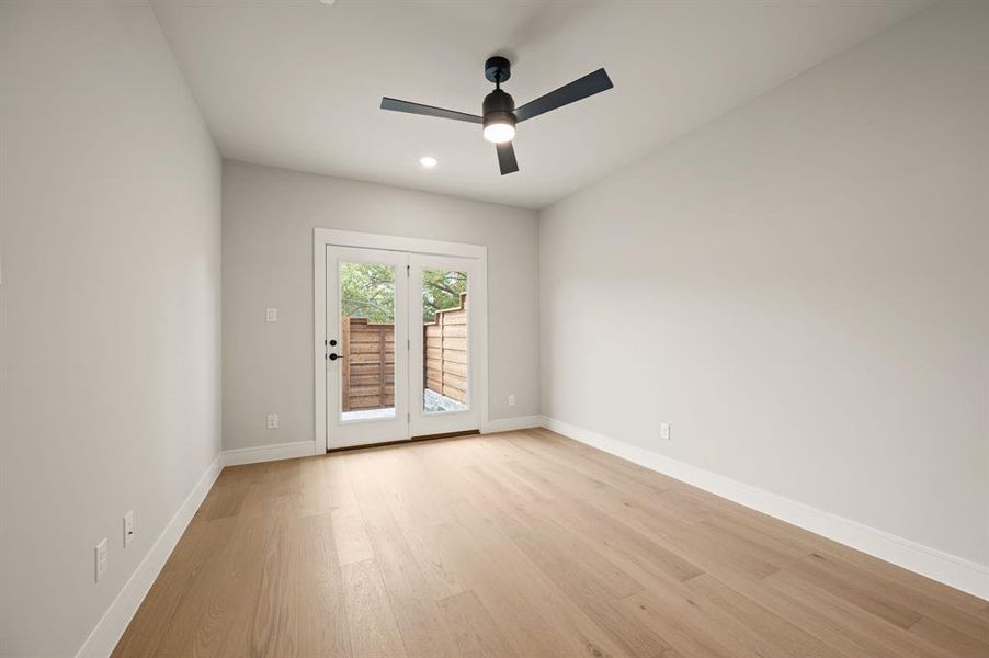 You'll enjoy flex space on the main level with access to your private, fenced back yard.