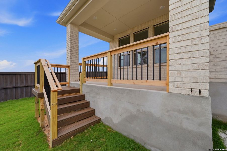 Exterior details and patio area of a home in Prominence, San Antonio (Image 2). Exterior details and patio area of a home in Prominence, San Antonio (Image 2).