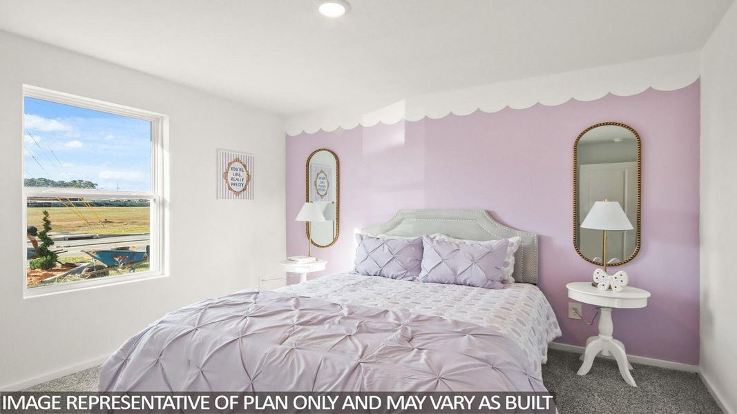 Bedroom featuring carpet