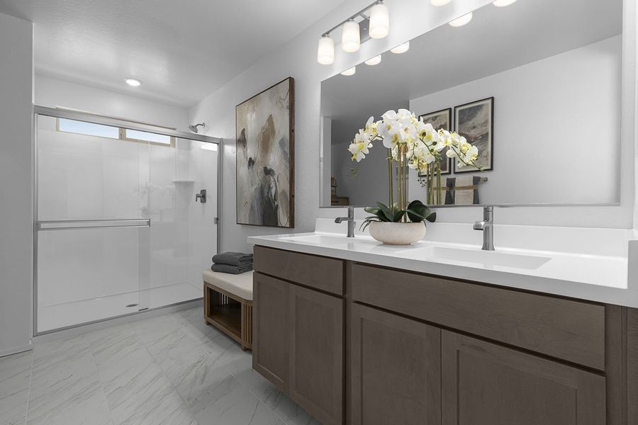 Walk-in shower at primary bath Walk-in shower at primary bath