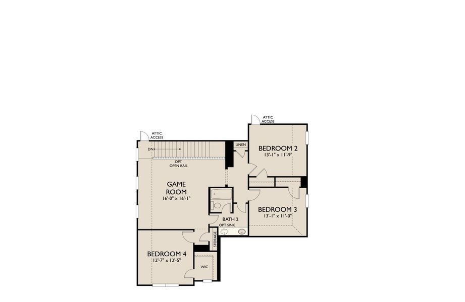 2D floor plan layout for the Westlake by Ashton Woods in The Trails at Carmel, Pflugerville, TX (Image 5). 2D floor plan layout for the Westlake by Ashton Woods in The Trails at Carmel, Pflugerville, TX (Image 5).