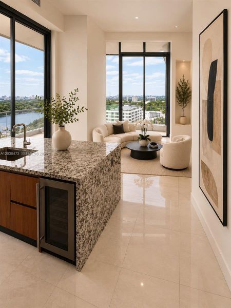 Furnished interior view inside a new home in , Miami (Image 7).