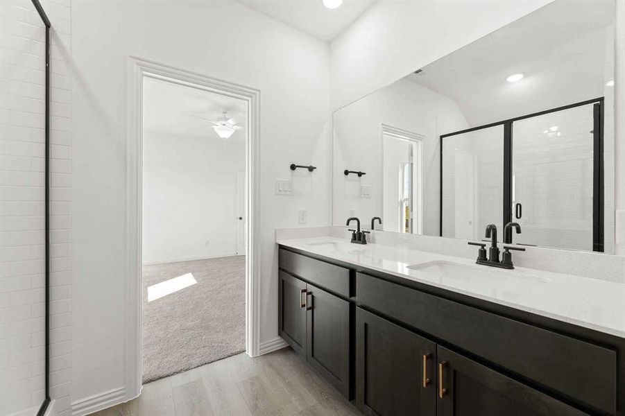 Furnished interior view inside a new home in Creekview Fossil Ridge, Pilot Point (Image 10).