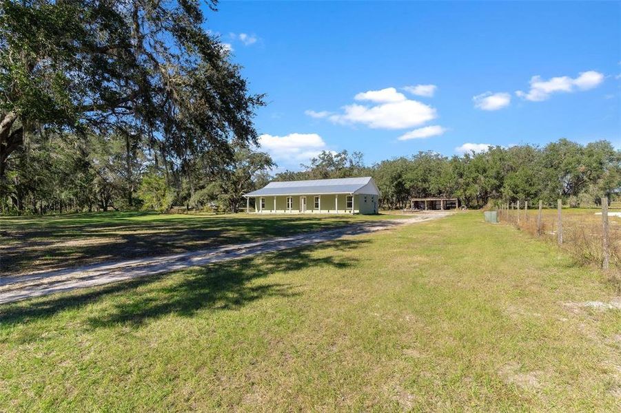 Driveway leading up to Property