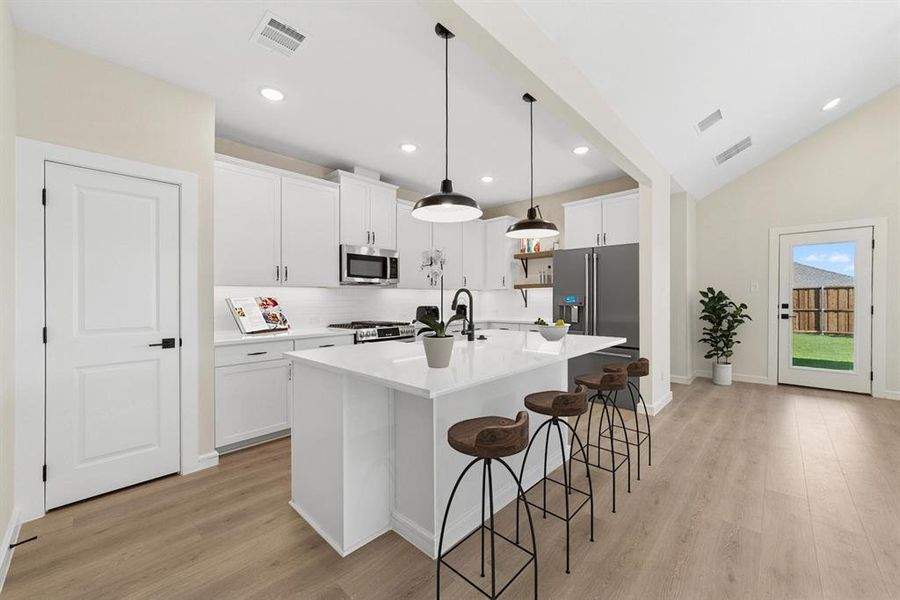 Furnished interior view inside a new home in Aspire at Noble Ridge, Howe (Image 17). Furnished interior view inside a new home in Aspire at Noble Ridge, Howe (Image 17).