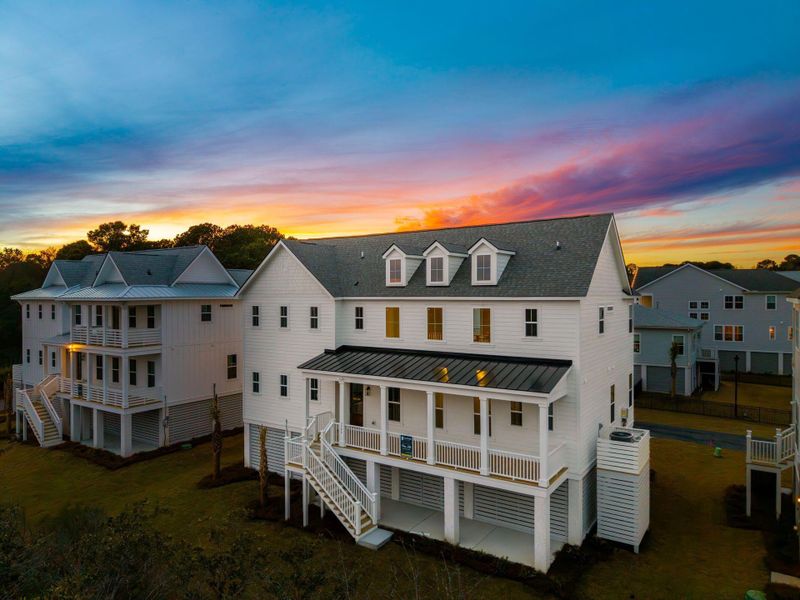 Exterior details and patio area of a home in Overlook at Copahee Sound, Awendaw (Image 30).