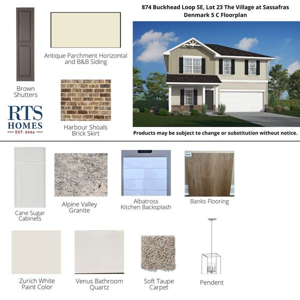 2D floor plan layout of this home in The Village at Sassafras, Ludowici, GA (Image 5).