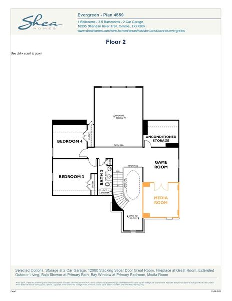 2D floor plan layout of this home in , Conroe, TX (Image 3). 2D floor plan layout of this home in , Conroe, TX (Image 3).