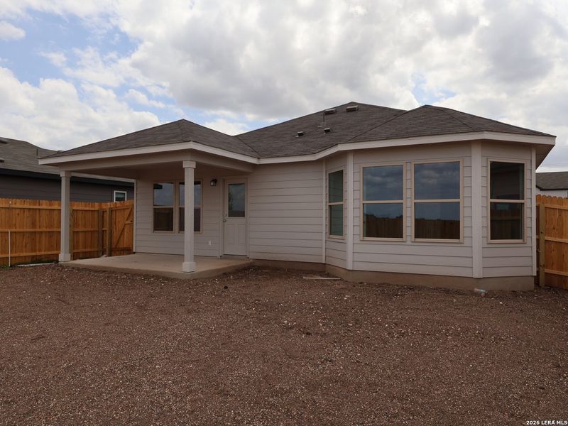 Exterior details and patio area of a home in Meadows at Clear Springs, New Braunfels (Image 23).
