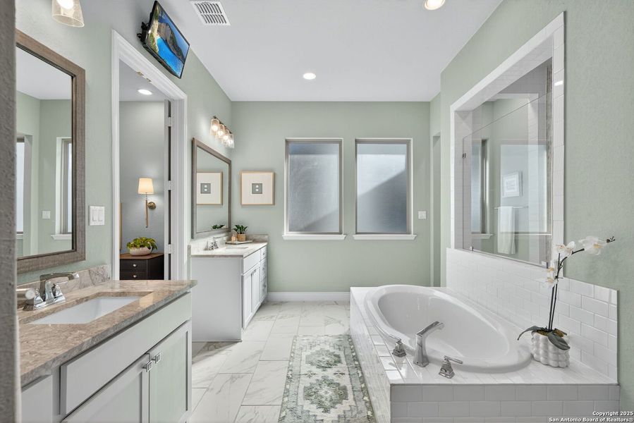 Furnished interior view inside a new home in Cibolo Canyons 60', San Antonio (Image 6).