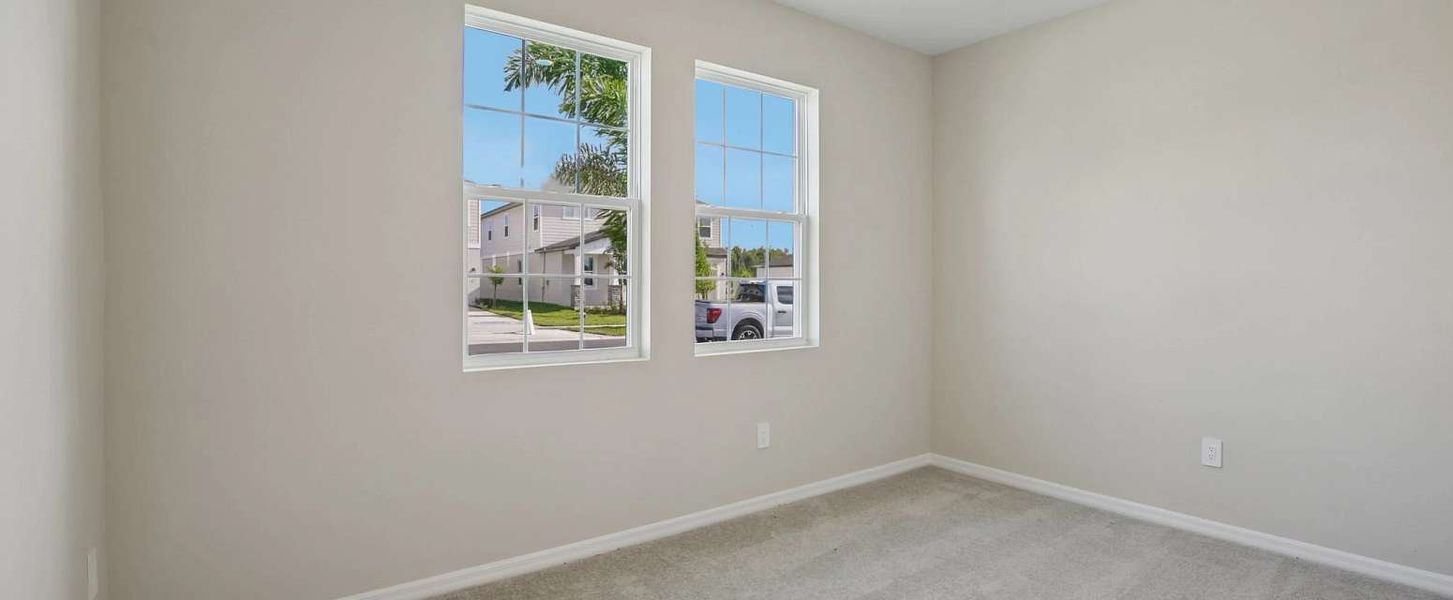 Bedroom 3 located at the front of the home - Representative images and renderings are for illustrative purposes