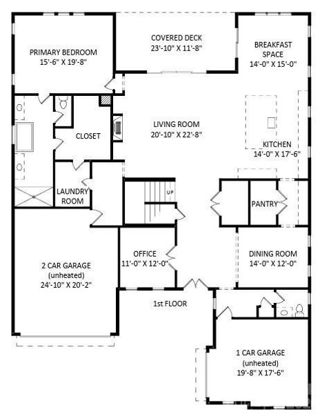 2D floor plan layout of this home in Heritage at Marvin, Marvin, NC (Image 5).