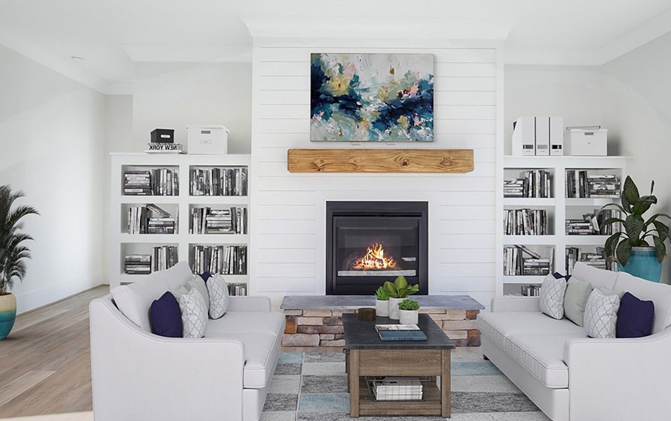 Representative furnished interior of a home built from the The Amherst by RobuckHomes in Windwater, Hampstead (Image 6).