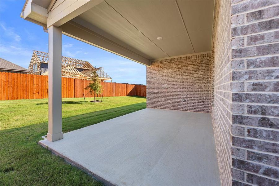 Exterior details and patio area of a home in Morningstar, Aledo (Image 3). Exterior details and patio area of a home in Morningstar, Aledo (Image 3).